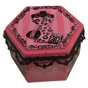 Beautiful decorative  pink leopard print jewelry box